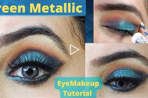 Green Metallic Eye Makeup Tutorial | Makeup Maniac Latika