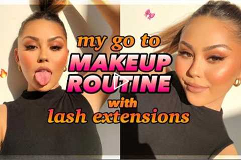 my go to makeup routine with lash extensions!! *no fallout*