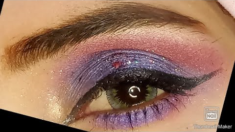 Navy Glitter Smokey Eyes Makeup Tutorial / for bigner eyes look step by step vanizy