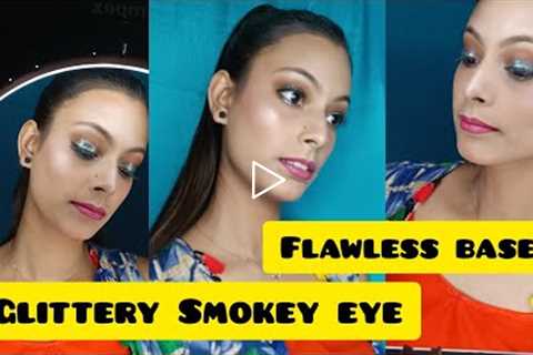 glittery Smokey eye 💕👁️!! how to create Smokey eye!! Smokey eye makeup tutorial!!