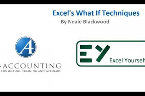 Excel What If Techniques