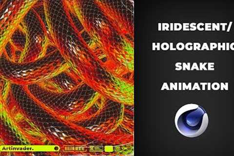 IRIDESCENT/ HOLOGRAPHIC SNAKE ANIMATION. CINEMA 4D TUTORIAL FOR BEGINNER