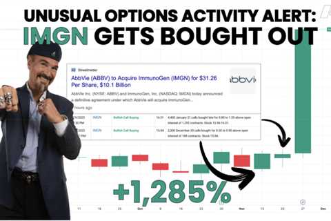 IMGN UOA Predicts ABBV $31/Share Buyout (+1285% Trade)