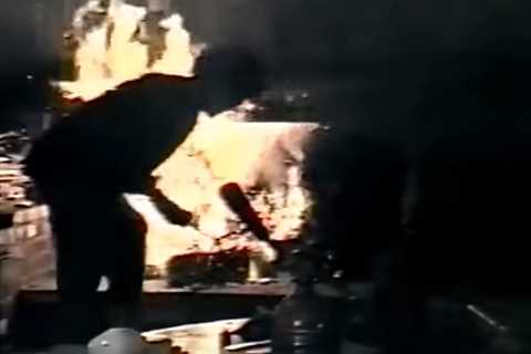 Hunter S. Thompson Sets His Christmas Tree on Fire, Nearly Burning His House Down (1990)